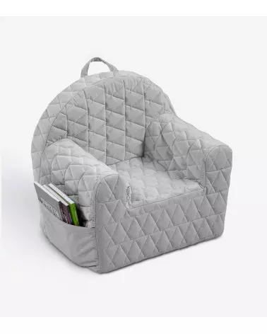 Velvet Kids Baby Pillow Armchair Grey V102