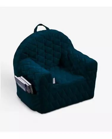 Velvet Kids Baby Pillow Armchair Navy Blue V105