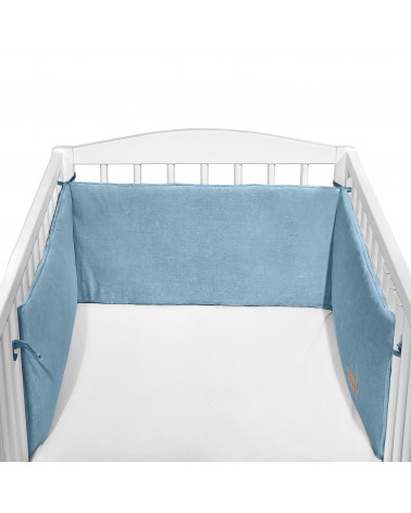 Ochraniacz do łóżeczka welurowy CC7 blue